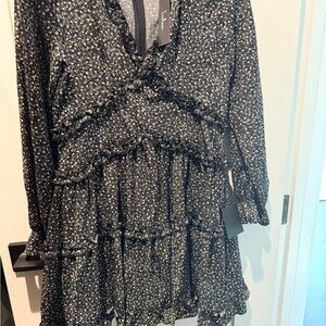 Lulu's Black Floral Dress